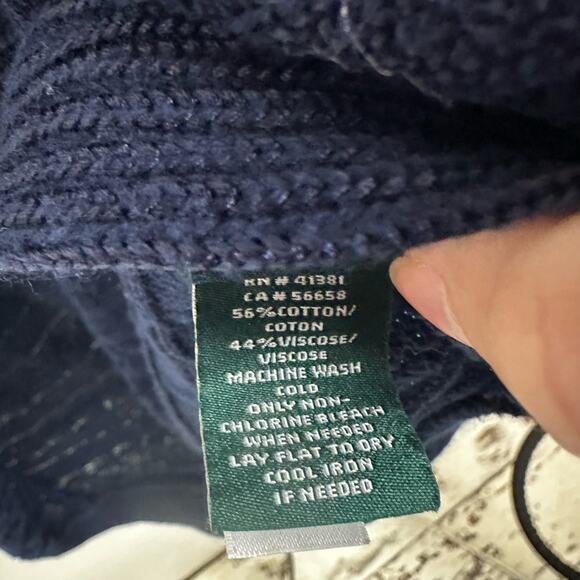 Lauren Ralph Lauren Cardigan Cable Knit Open Curved Hem Long Line Cardigan Med - Picture 7 of 10